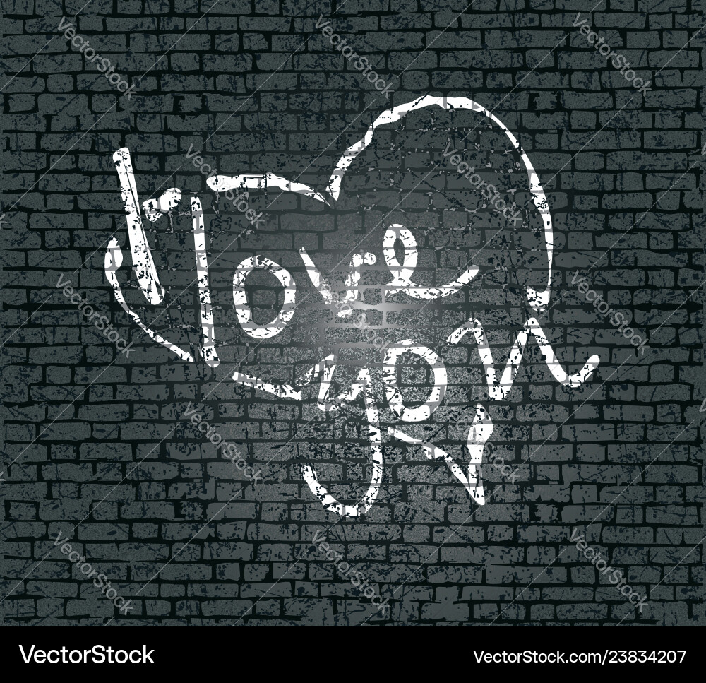 Lettering i love you on the stones wall Lettering i love you on the stones wall vektorbild