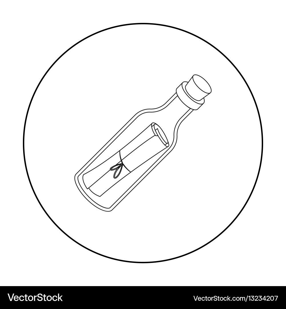 Message in the bottle icon outline style vector image