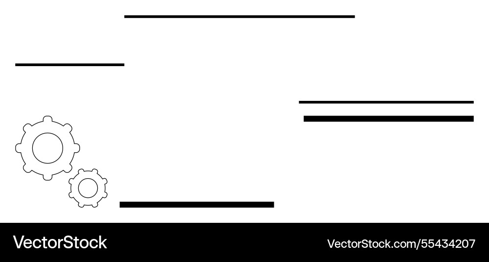 Minimalist concept with gears and parallel lines Minimalist concept with gears and parallel lines vector image