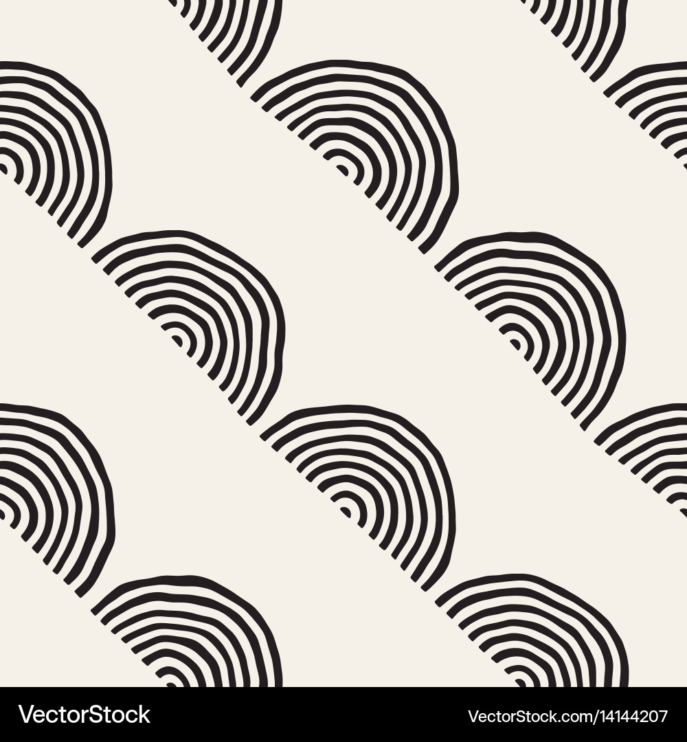Monochrome minimalistic seamless pattern with arcs Vector Image