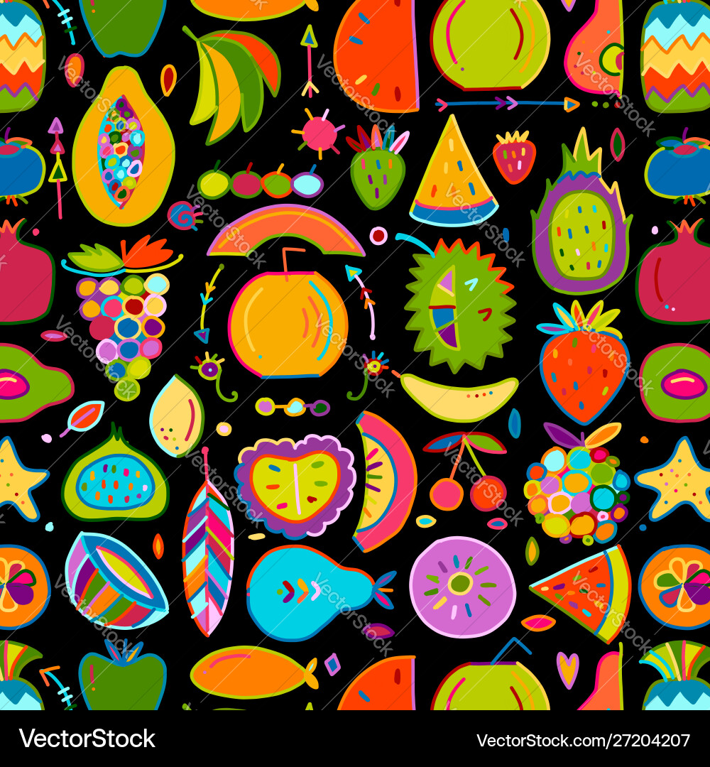 Obst-Sammlung kreativen nahtlosen Hintergrund Obst-Sammlung kreativen nahtlosen Hintergrund vektorbild