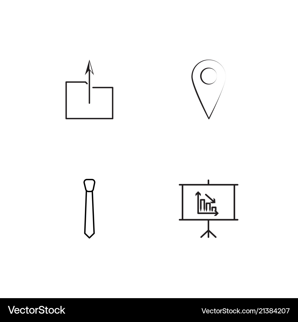 Office linear icons set simple outline vector image
