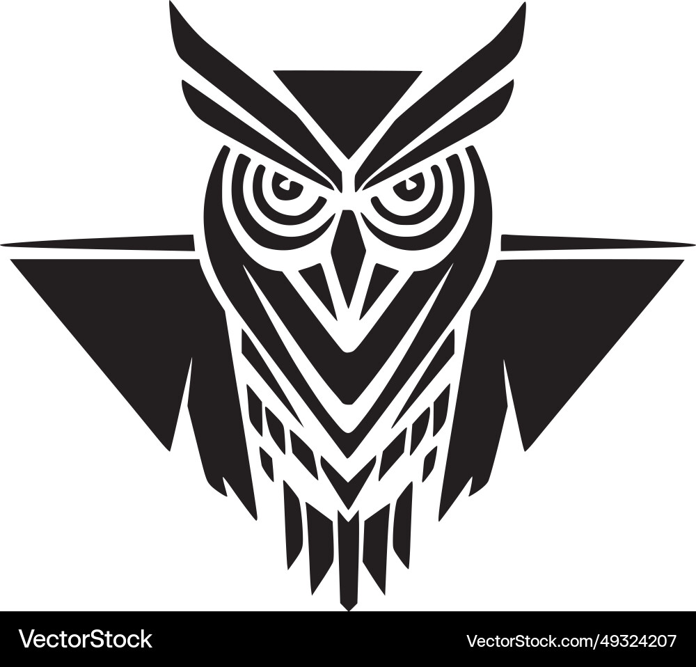 Owl - minimalist and flat logo Owl - minimalist and flat logo Vector Image
