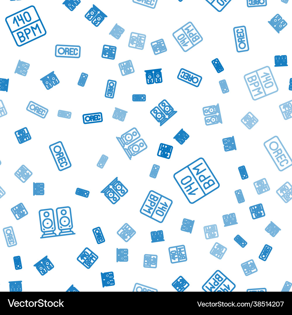 Set line stereo speaker bitrate and record button Vector Image