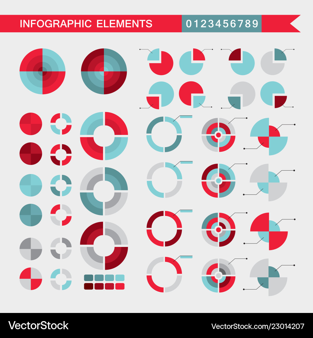 Set of infographic elements charts graph diagram Set of infographic elements charts graph diagram vector image