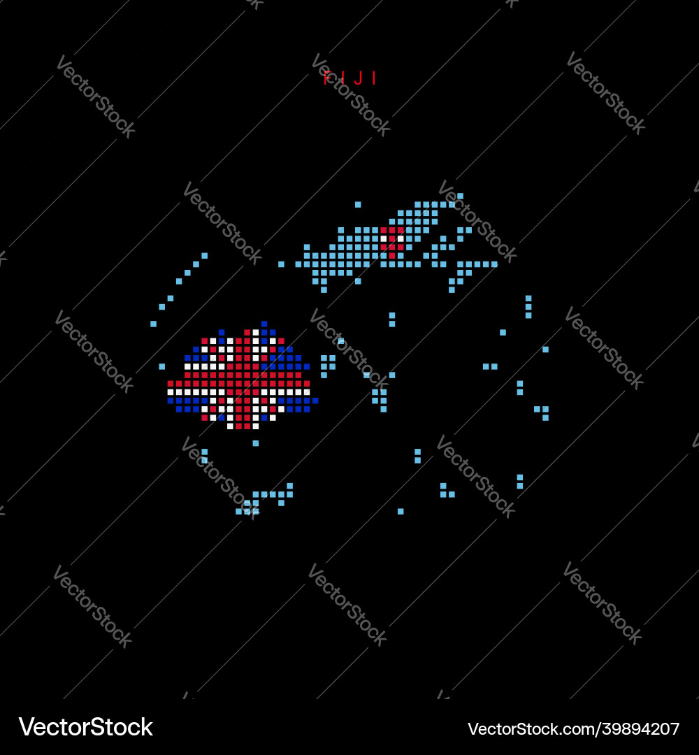 Square dots pattern map of fiji dotted pixel Square dots pattern map of fiji dotted pixel vector image