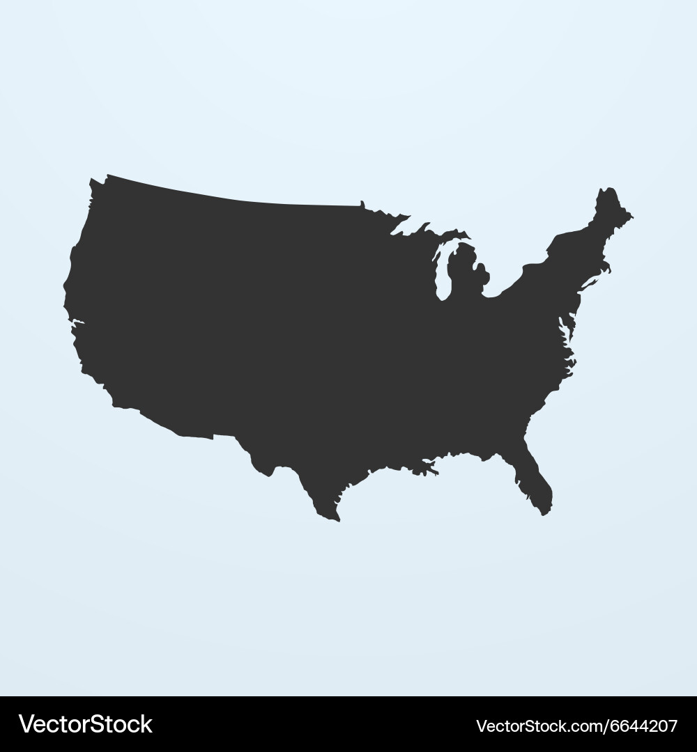 USA Silhouette Map vector image