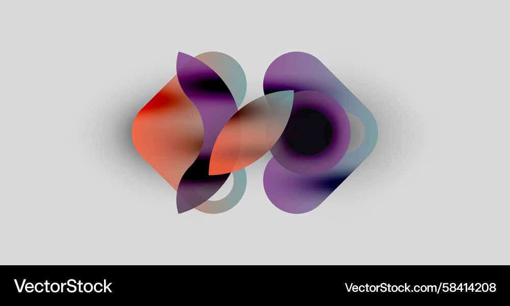 Abstract shapes overlap creating vibrant color Vector Image
