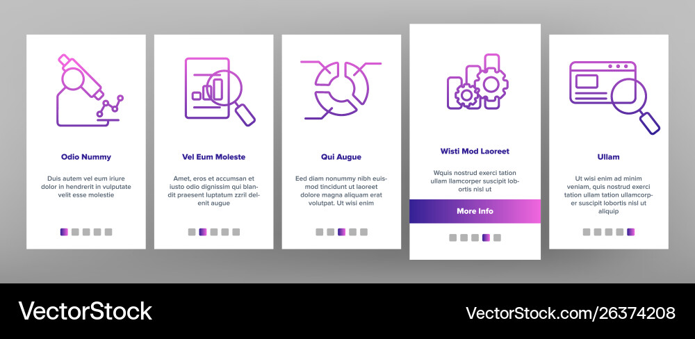 Analysing data onboarding Analysing data onboarding vector image