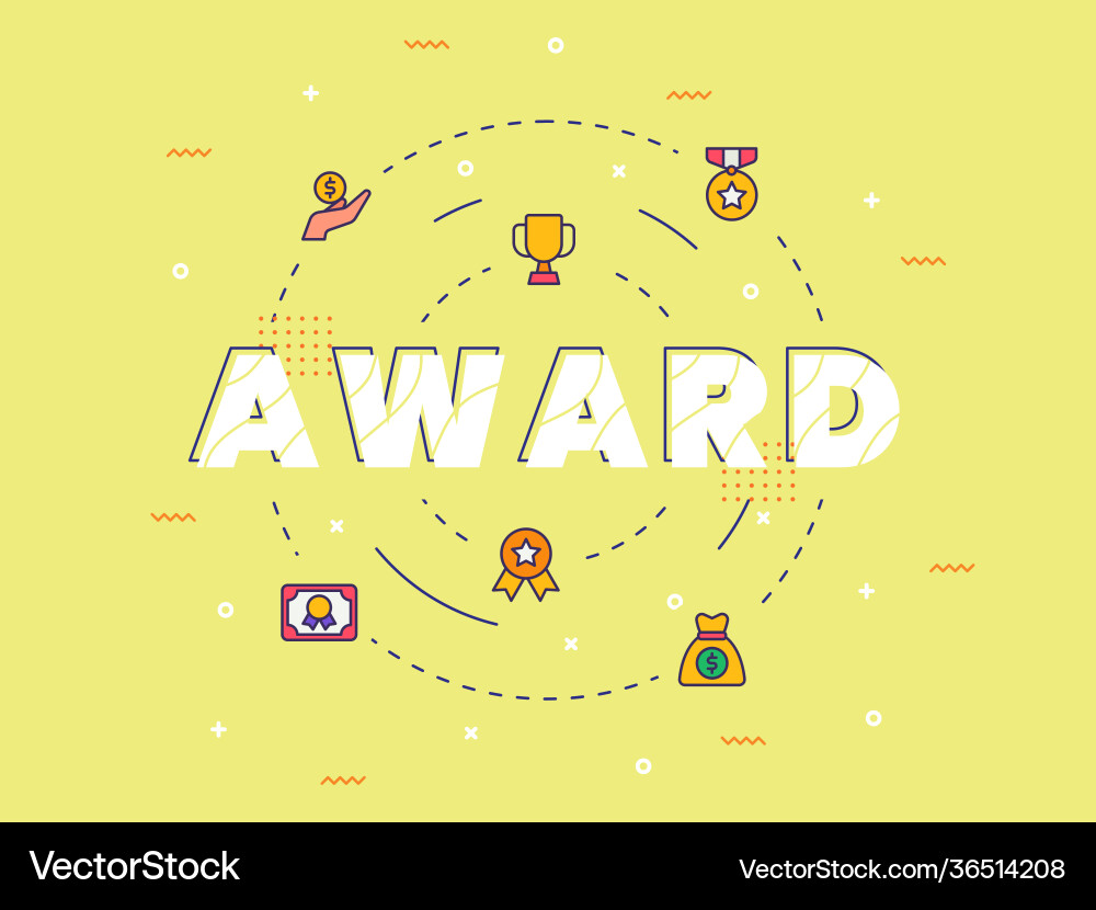 Award typography calligraphy word art with filled Award typography calligraphy word art with filled vector image