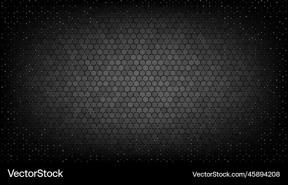 Black Hexagon Pattern Background vector image