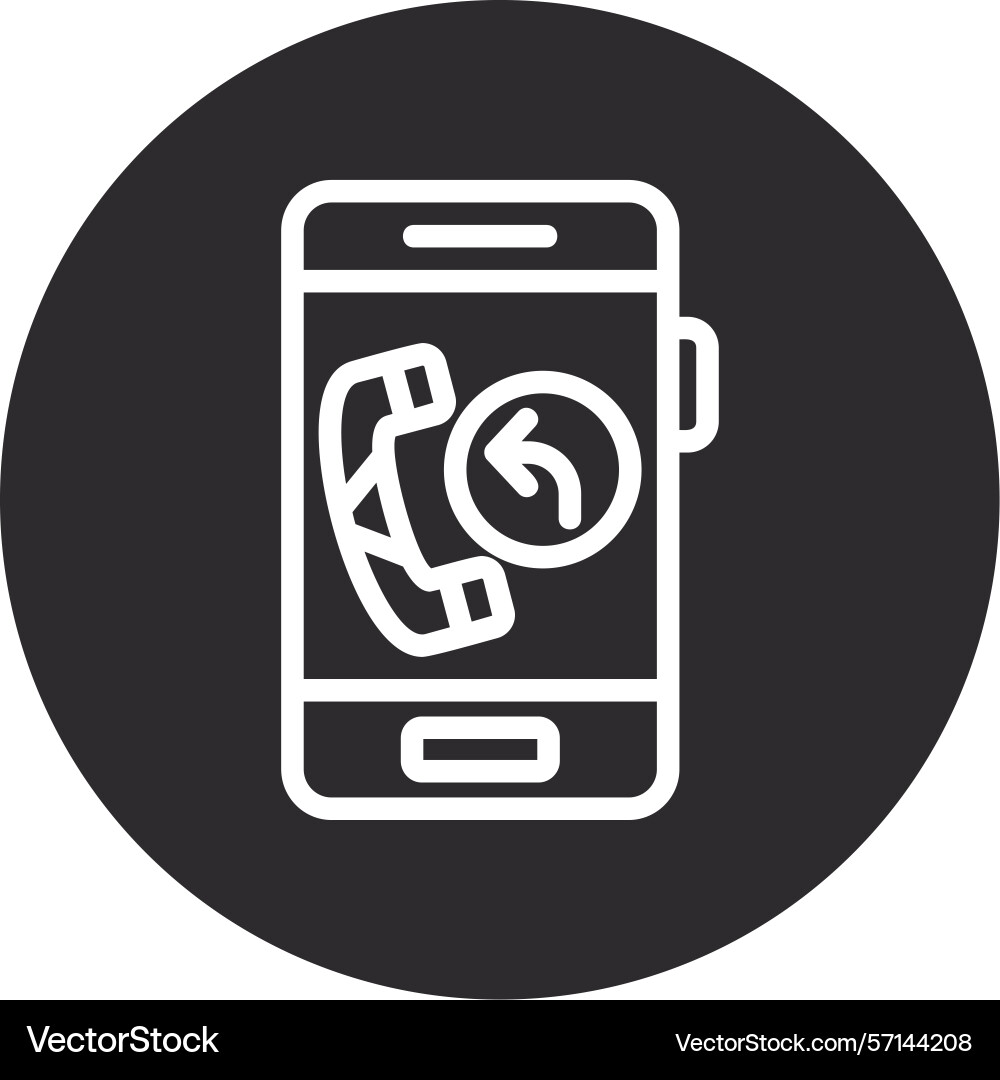 Callback request inverted circle black vector image