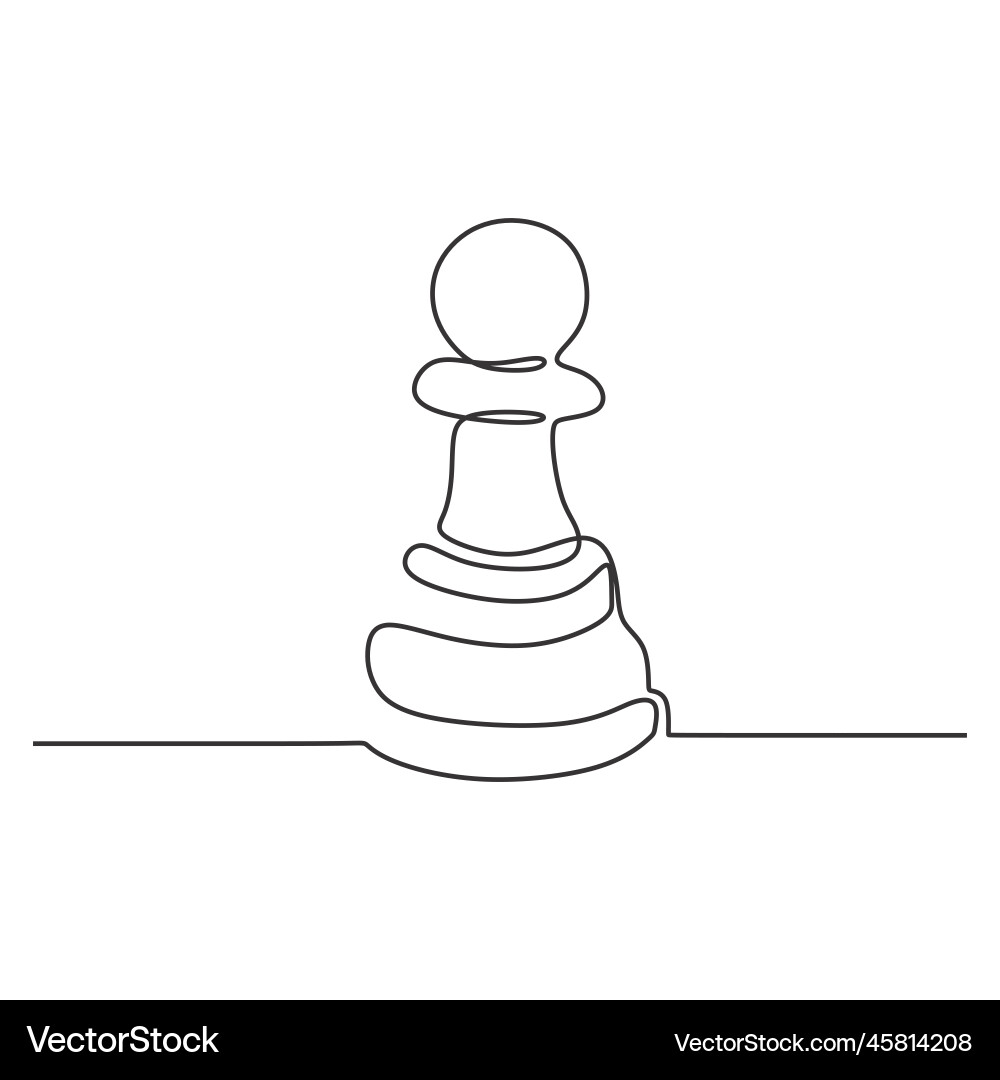 Continuous one line drawing of chess pawn Vector Image