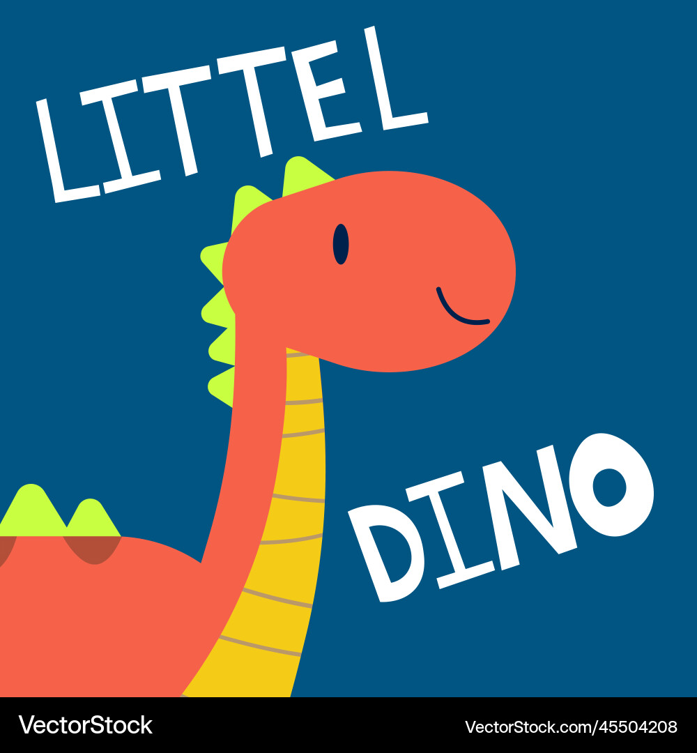 Cute red dinosaur and little dino slogan design Cute red dinosaur and little dino slogan design vector image