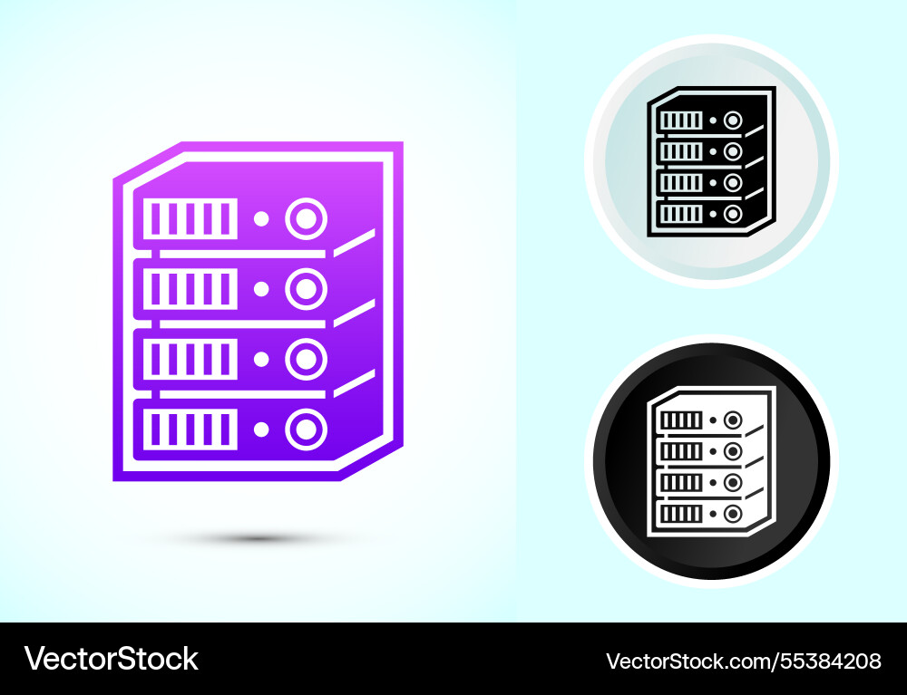 Data center icon design computer server Data center icon design computer server vector image