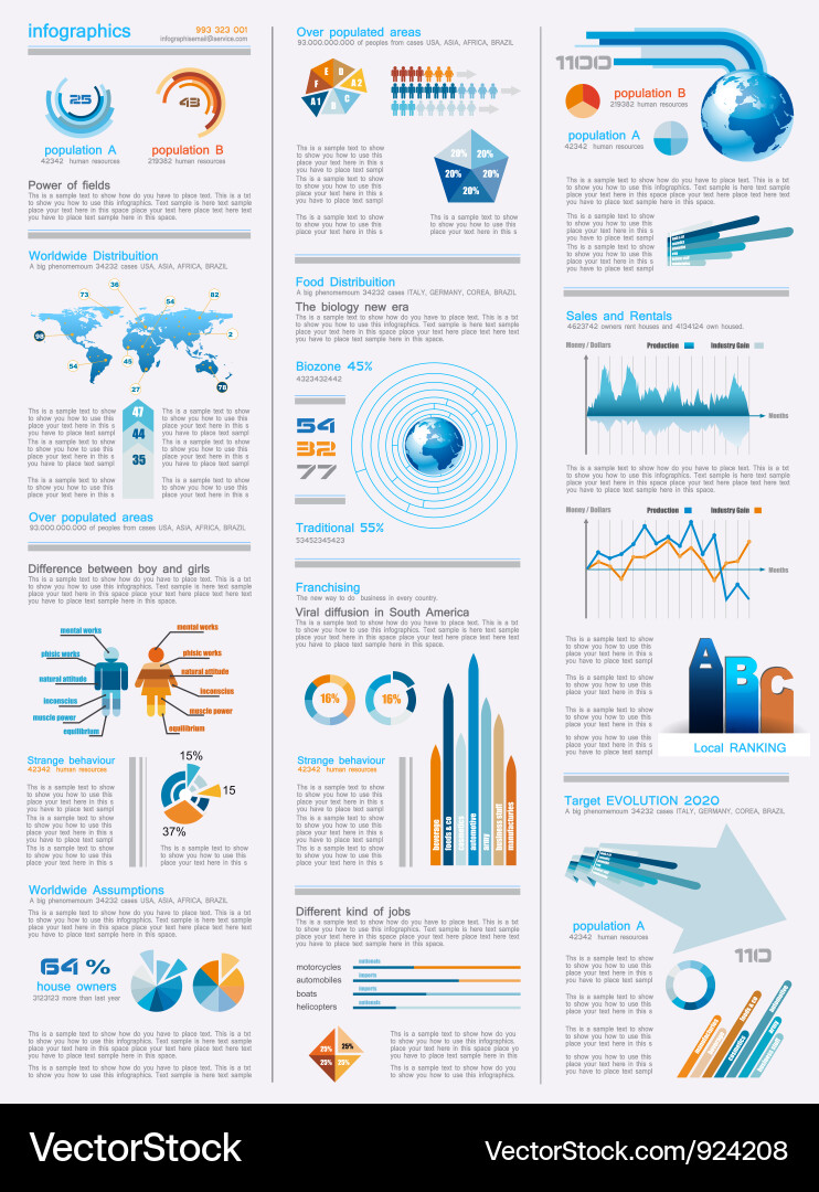 Data & Chart Icons Collection vector image