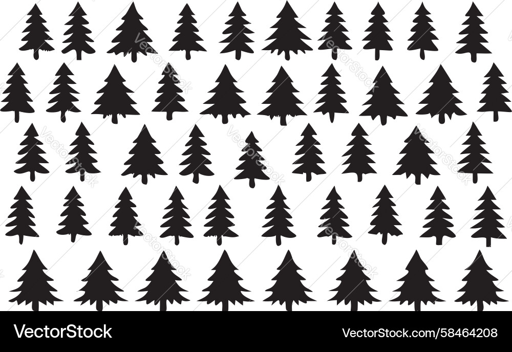 Dense Fir Tree Grid Pattern Vector Image