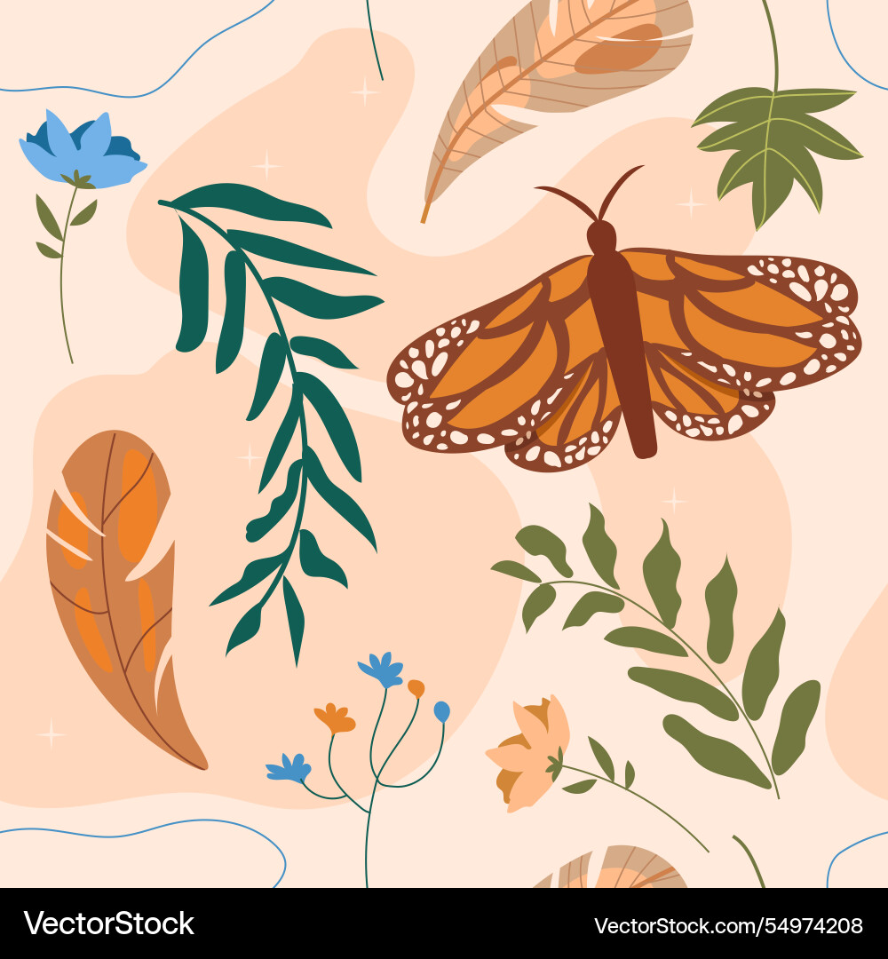 Flat design boho pattern Vector Image
