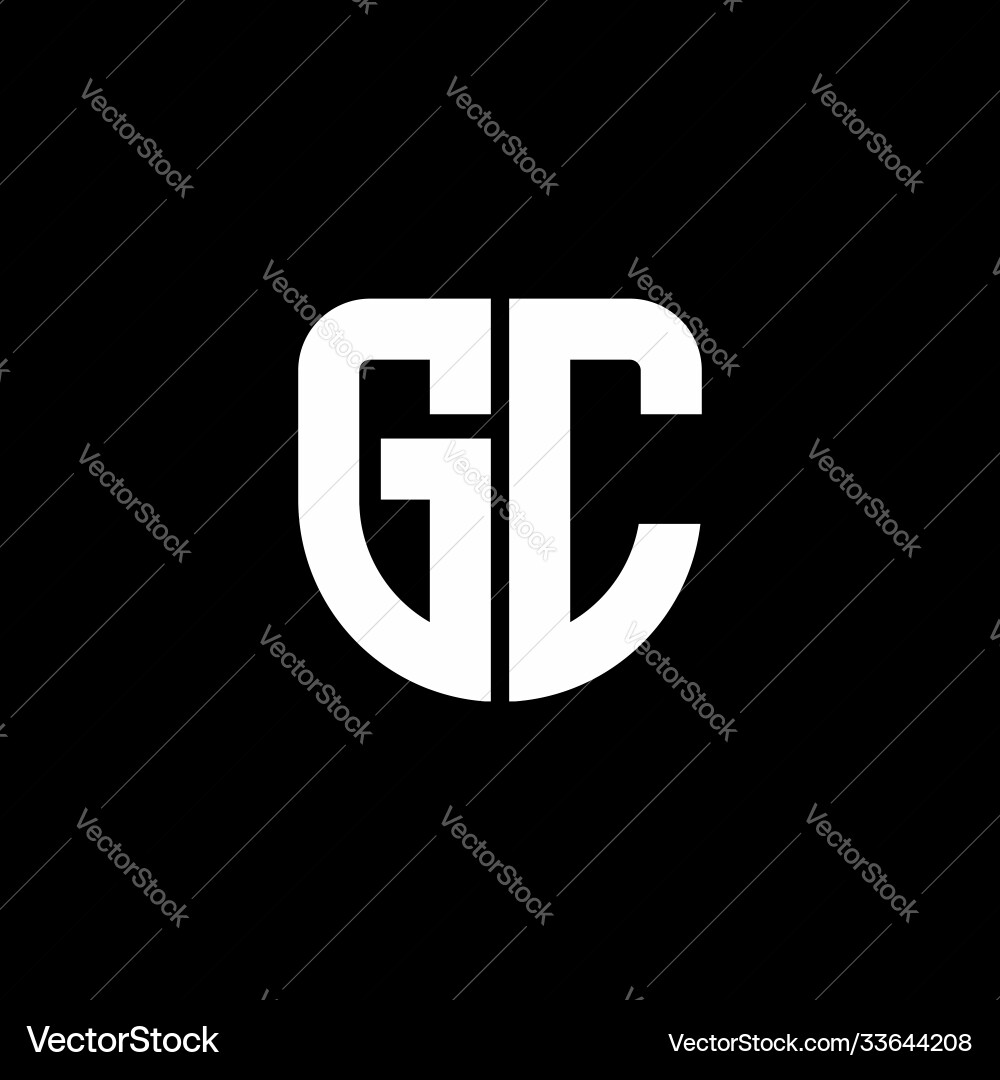 Gc logo monogram with circular shape shield Vector Image
