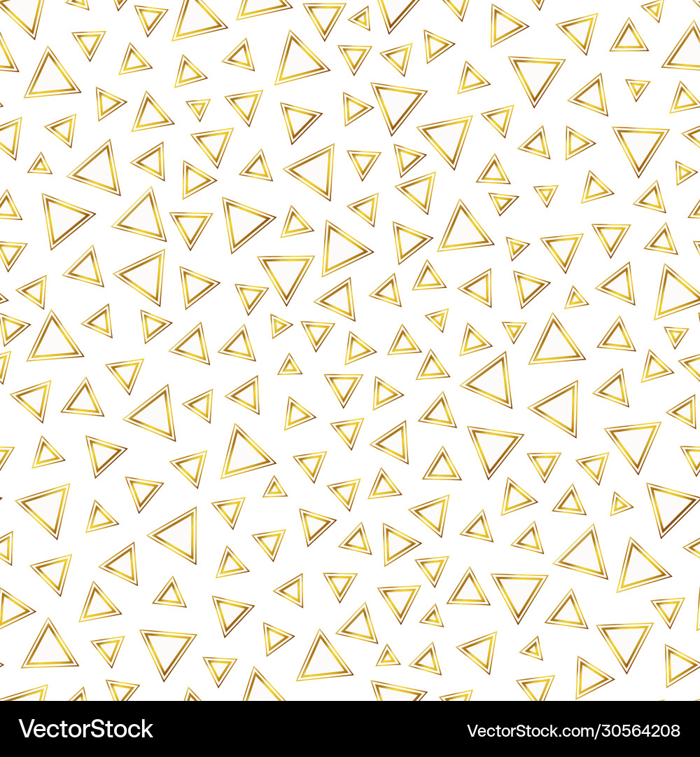 Gold color triangle seamless pattern vector image