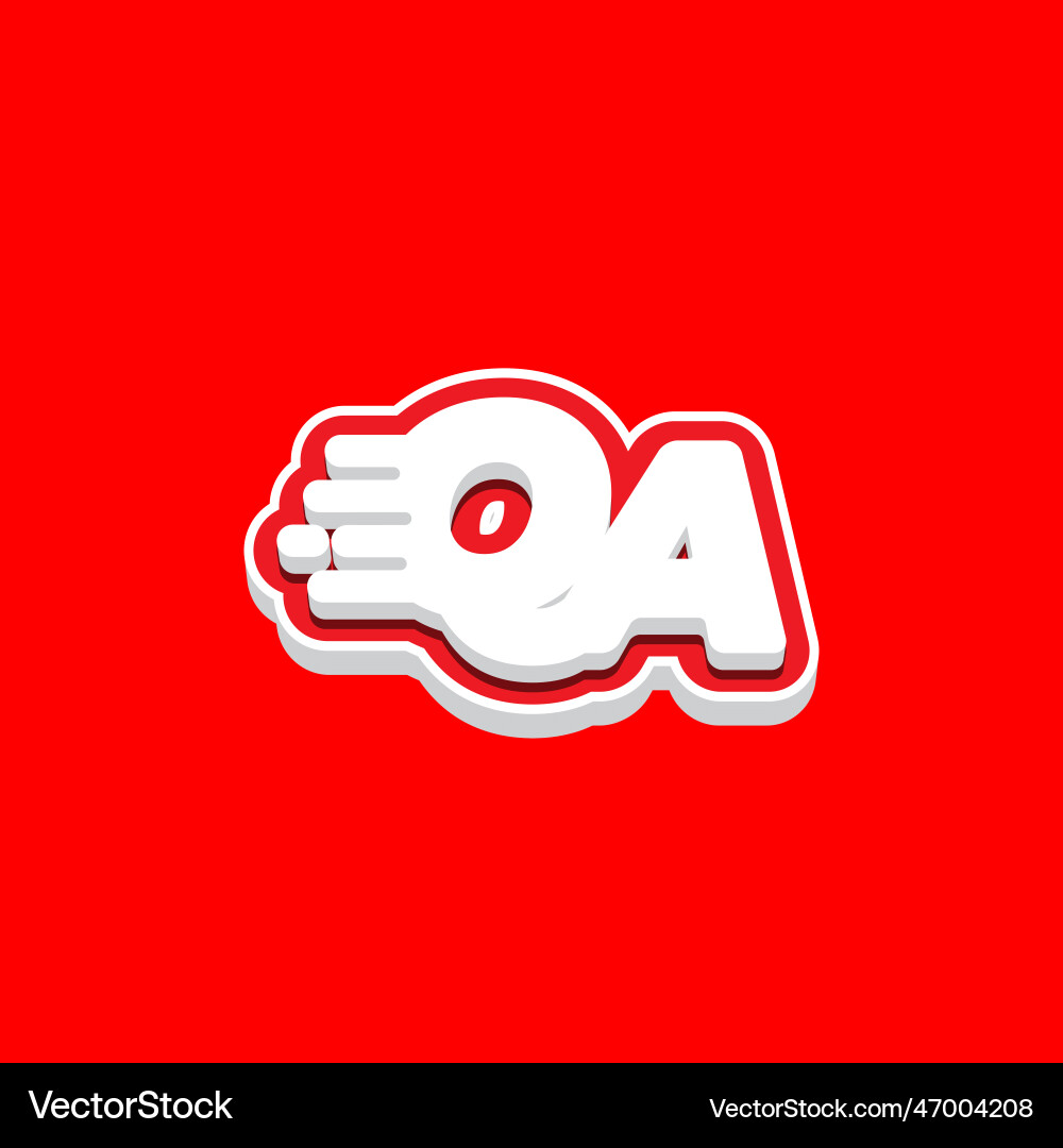 Letter qa fast speed technology modern logo design vector image