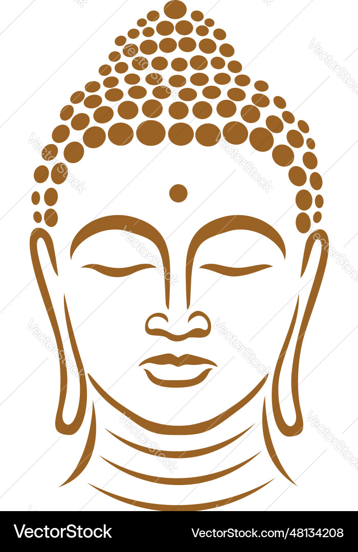 Lord gautam buddha head printable stencil Vector Image