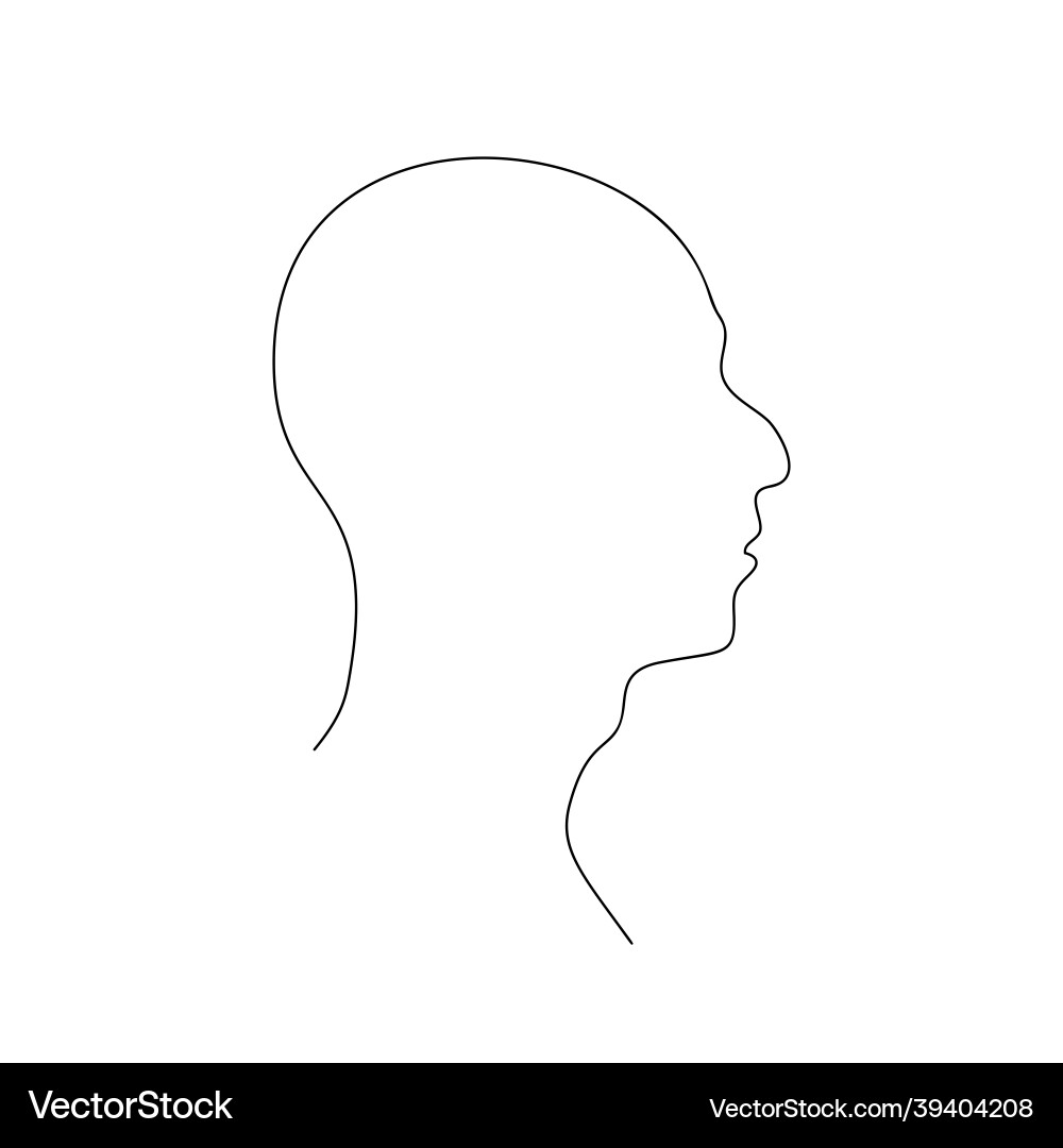 Man head in profile with humped nose and adams Man head in profile with humped nose and adams vector image
