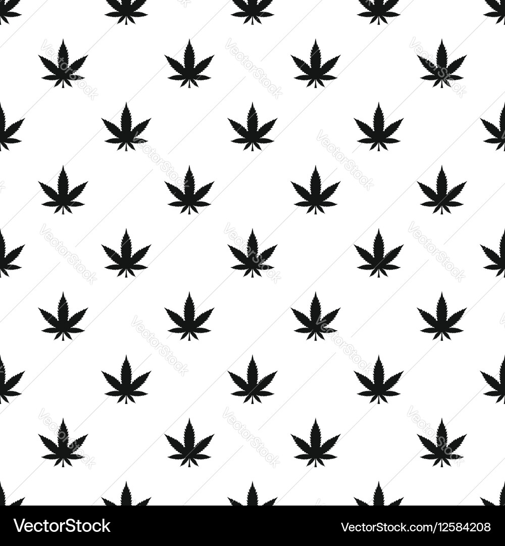 Marijuana leaf pattern simple style vector image