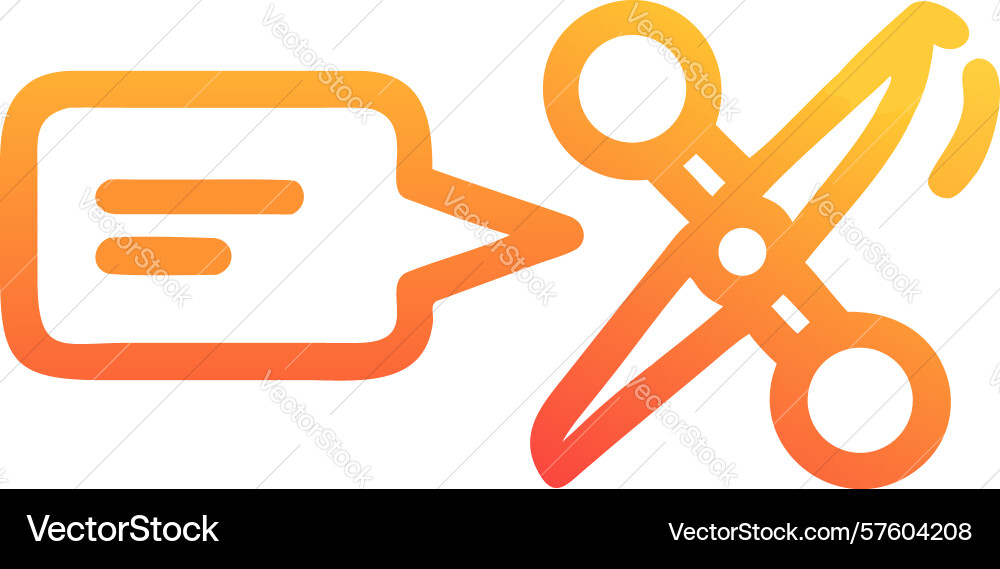 Message edit icon cut communication and content vector image