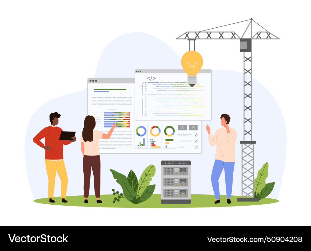 New coding solution in development of mobile New coding solution in development of mobile vector image