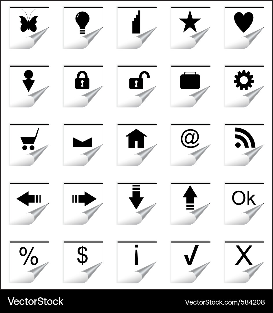 Paper Icon Set Vector Image