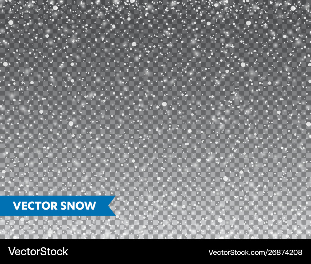 Realistic falling snow with snowflakes winter Realistic falling snow with snowflakes winter vector image