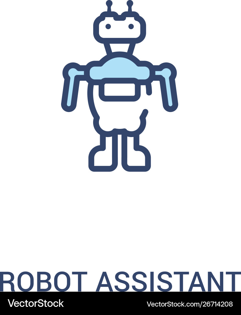 Robot assistant concept 2 colored icon simple vector image