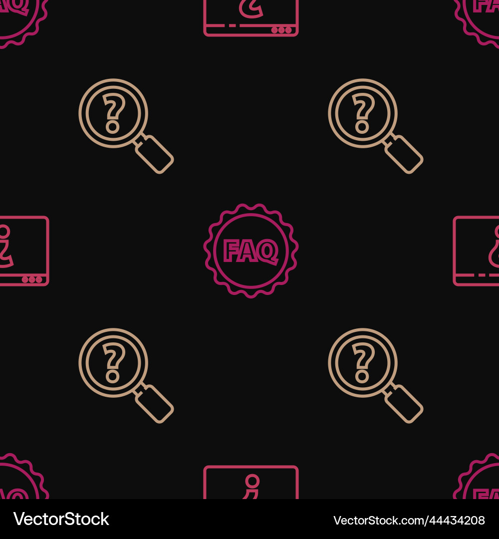 Set line browser with question mark unknown vector image