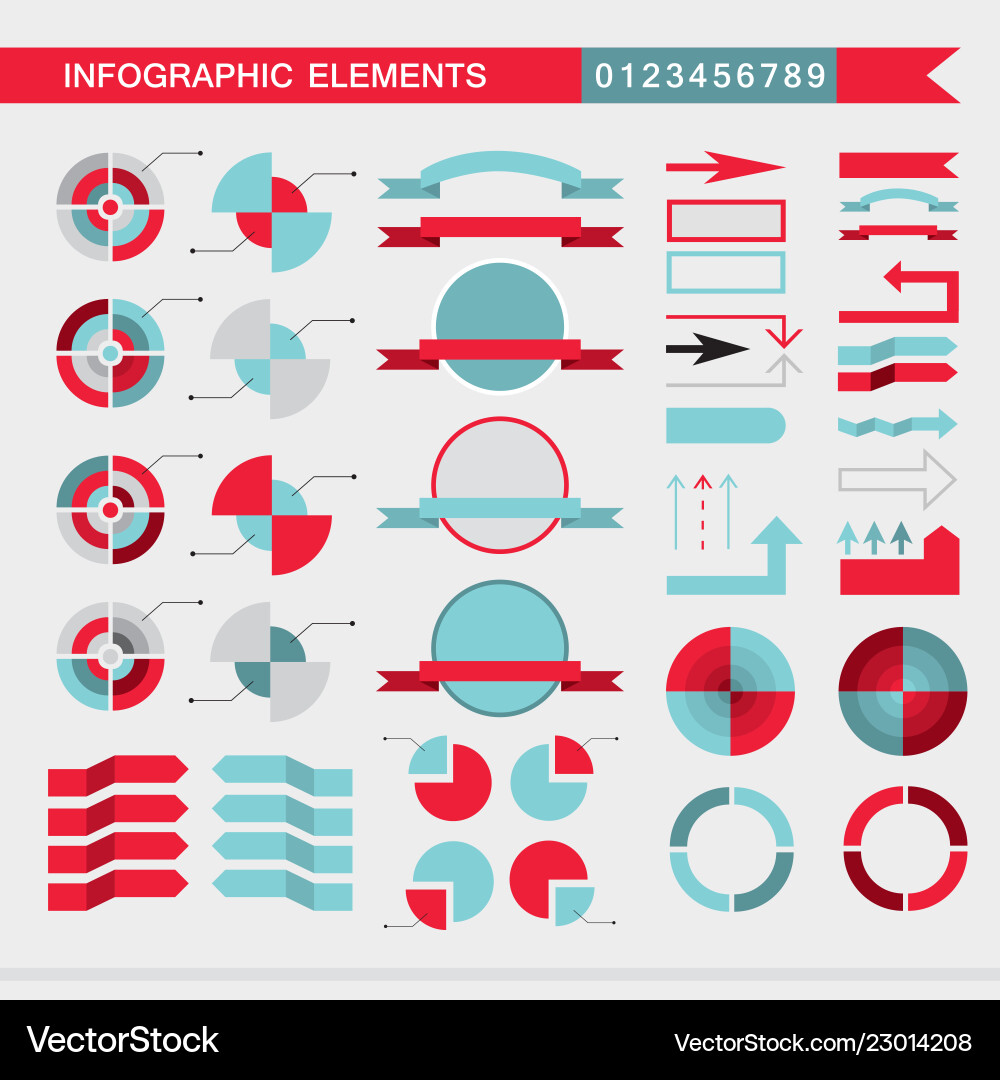 Set of infographic elements charts graph diagram Set of infographic elements charts graph diagram vector image