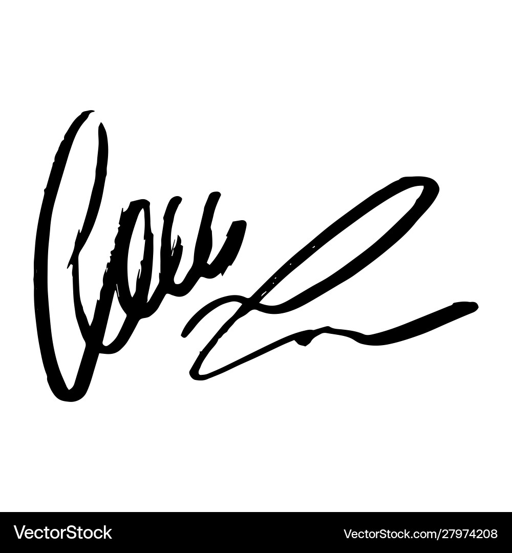 Unreadable handwriting font signature text Unreadable handwriting font signature text vector image