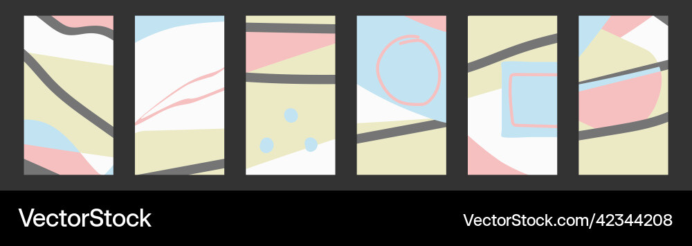 Vertical isolated background set 6 in 1 abstract Vertical isolated background set 6 in 1 abstract vector image