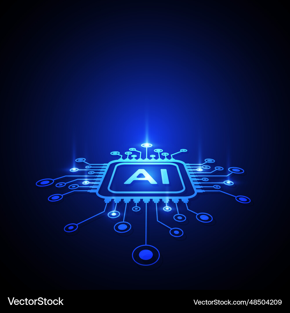 Artificial intelligence circuit line style Artificial intelligence circuit line style vector image