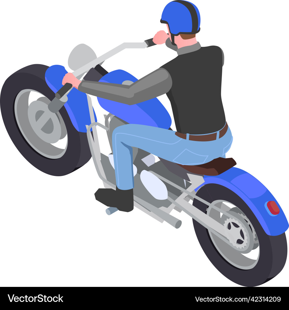 Biker isometric icon vector image