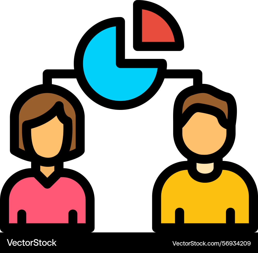 Customer segmentation line filled style icon Vector Image