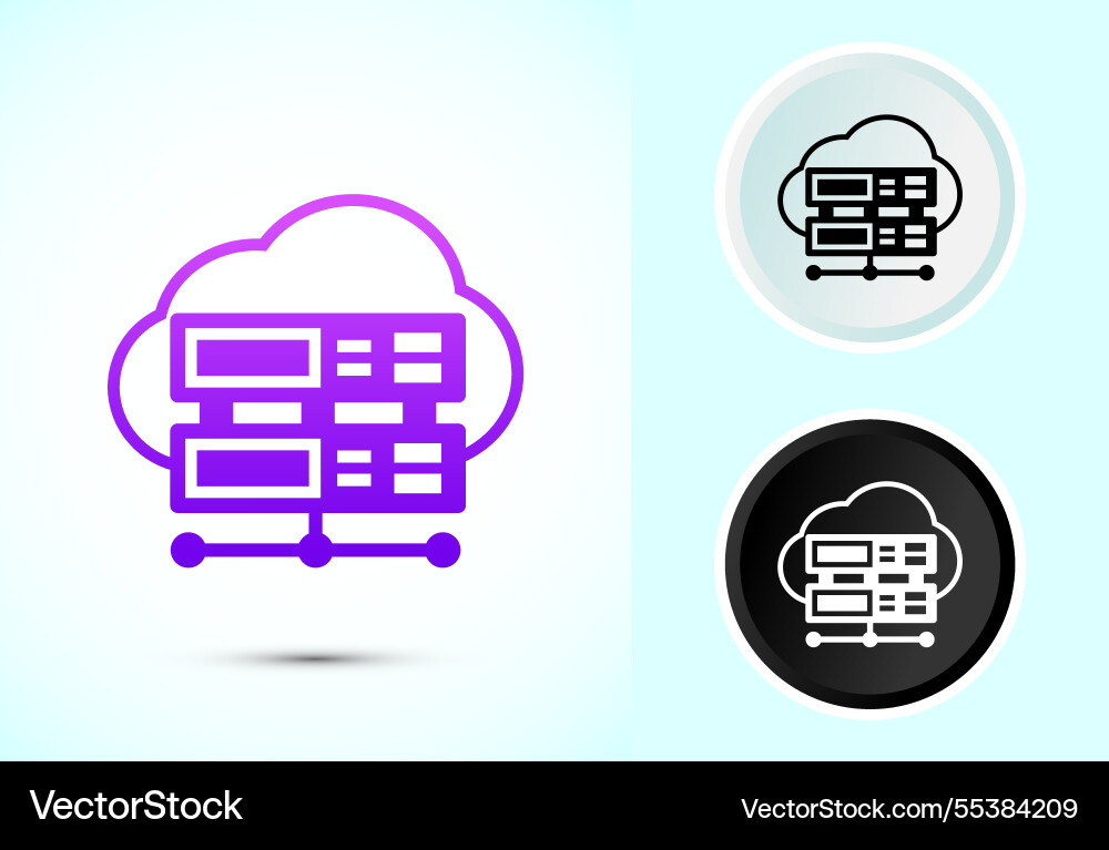 Data center icon design computer server Data center icon design computer server vector image