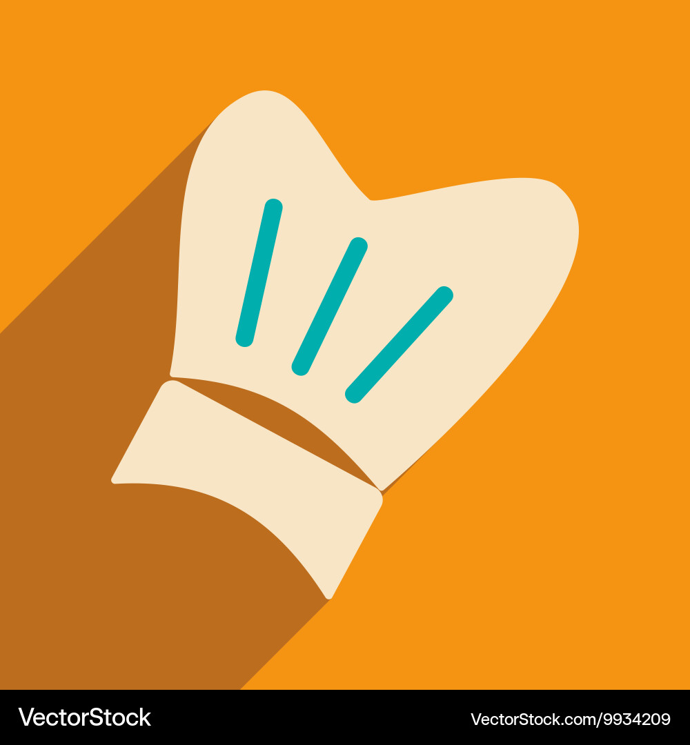 Flat with shadow icon and mobile application chef Vector Image