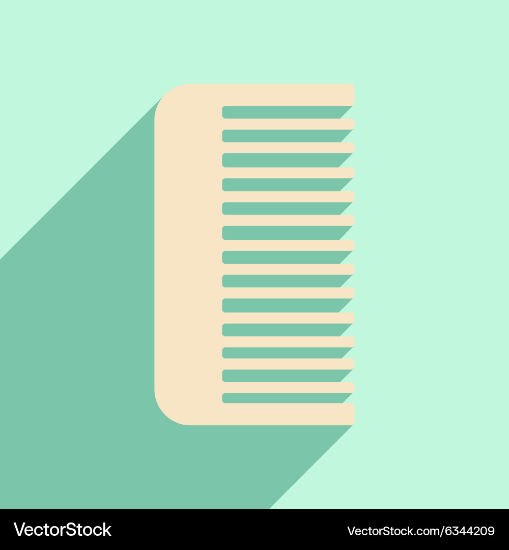 Flat with shadow icon and mobile application comb vector image