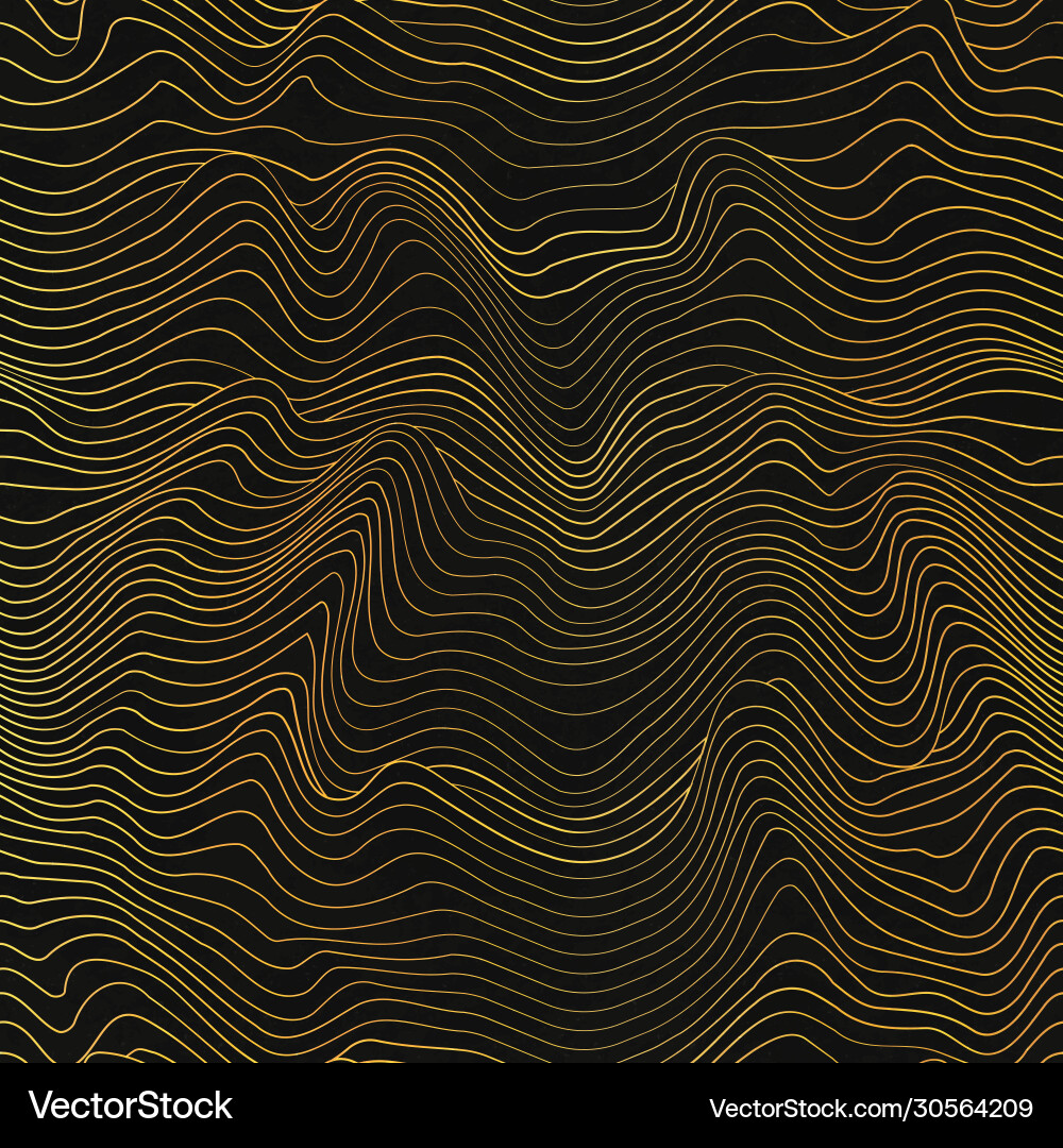 Gold Wave Pattern - Abstract Vector Image