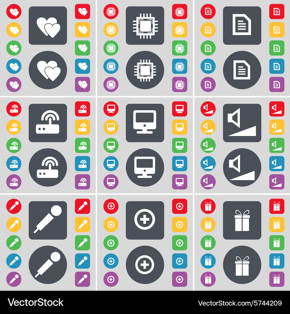 Heart processor text file router monitor volume vector image