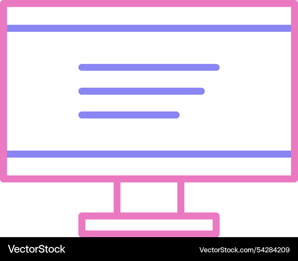 Lcd line two colour icon Vector Image