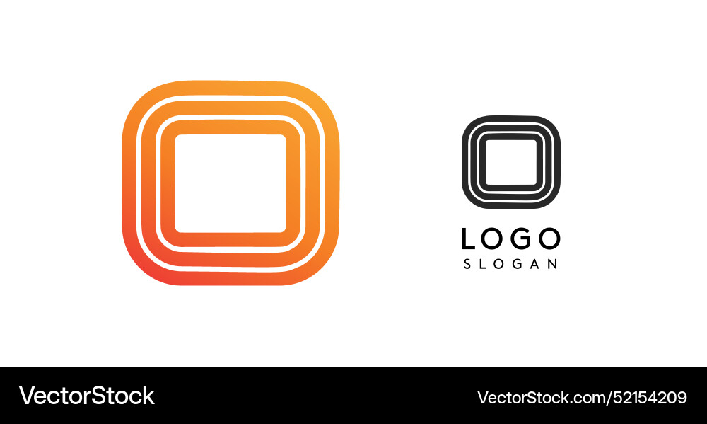 Minimalist square logo with layered gradient vector image