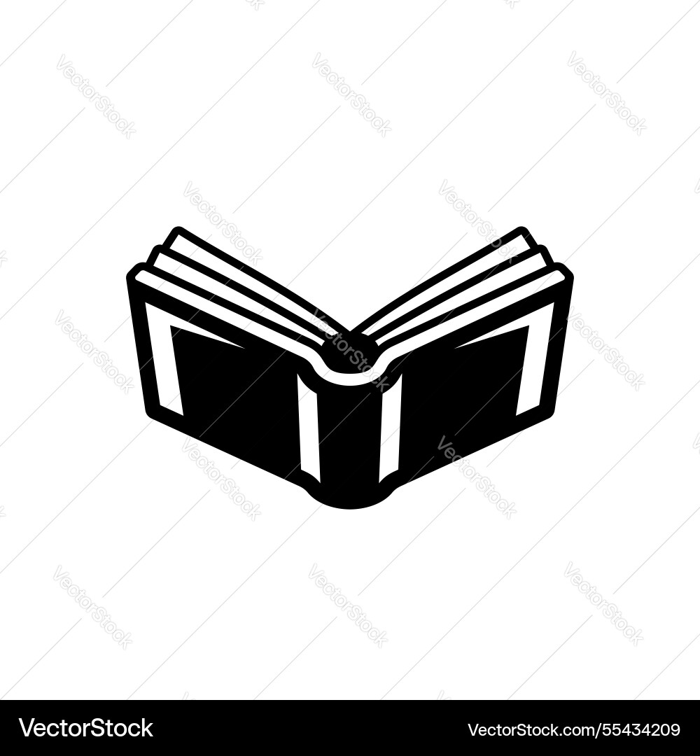 Open book icon or graphic symbol black Open book icon or graphic symbol black vector image