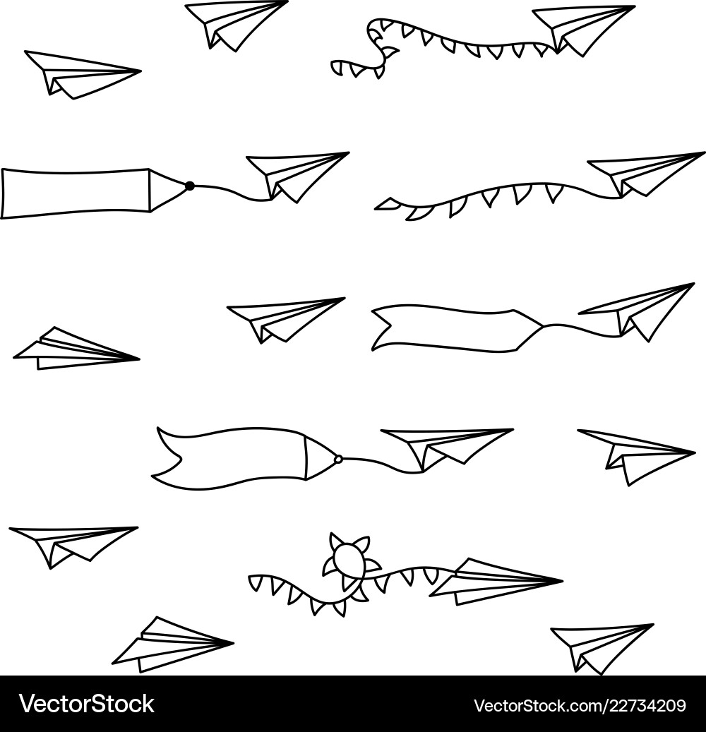 Paper airplane and blank advertising banner Paper airplane and blank advertising banner vector image