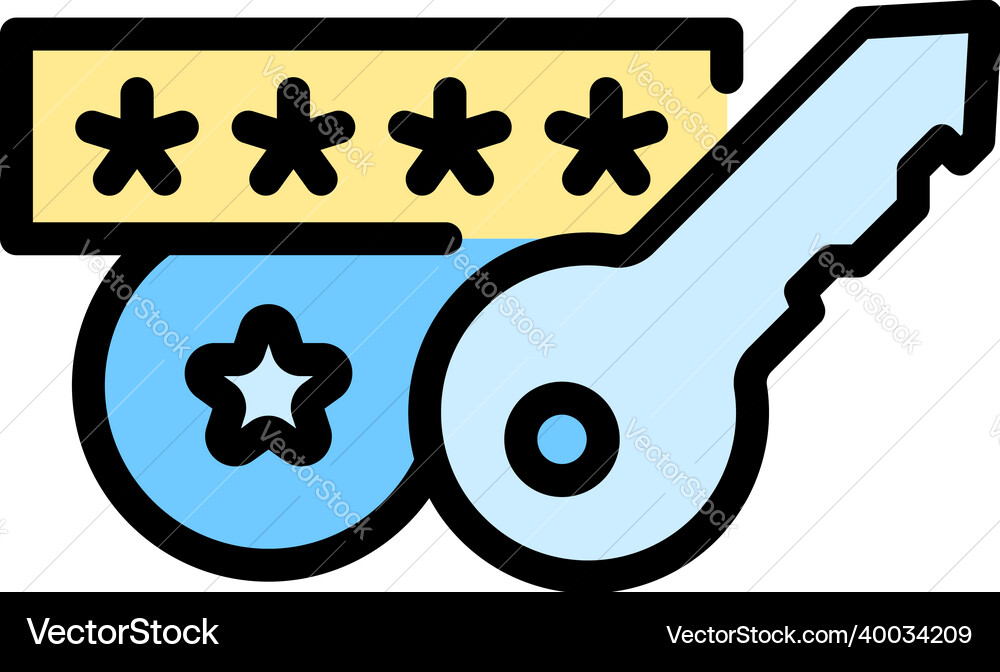 Password authentication icon color outline vector image